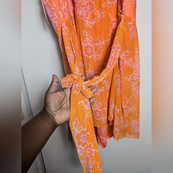 Cacique swim dress orange floral sz 34 vacation travel beach - Picture 5 of 8